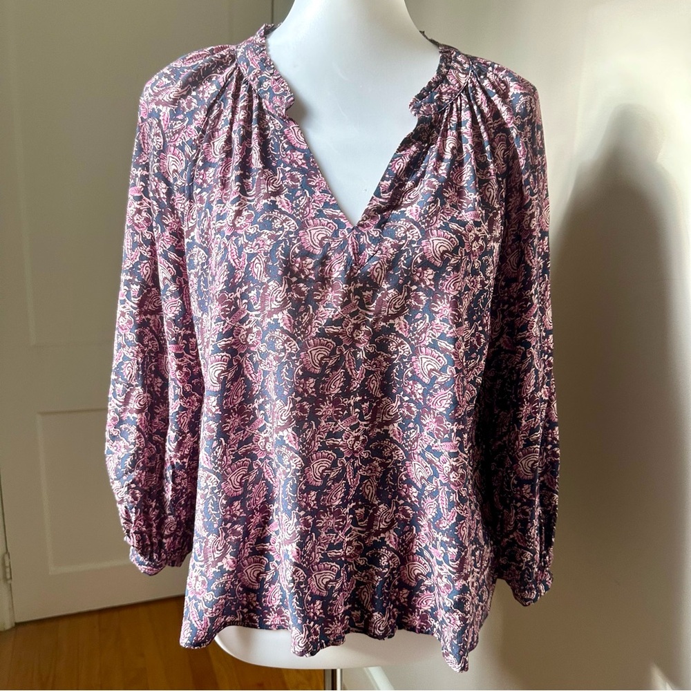 Faherty Portia Top in Fiona Print Medium